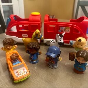Fisher price little people train and figure lot baby, Flynn rider etc wheelies